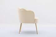 Cream white velvet fabric accent chair with gold legs by La Spezia additional picture 4