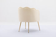 Cream white velvet fabric accent chair with gold legs by La Spezia additional picture 9