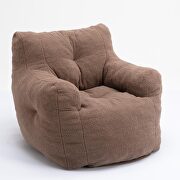 Coffee teddy fabric soft tufted foam bean bag chair by La Spezia additional picture 2