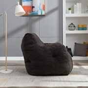 Dark gray teddy fabric soft tufted foam bean bag chair by La Spezia additional picture 2