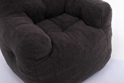 Dark gray teddy fabric soft tufted foam bean bag chair by La Spezia additional picture 3