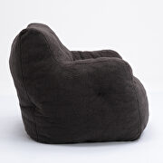 Dark gray teddy fabric soft tufted foam bean bag chair by La Spezia additional picture 5