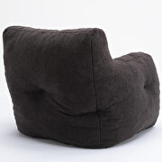Dark gray teddy fabric soft tufted foam bean bag chair by La Spezia additional picture 6
