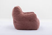 Bean paste red teddy fabric soft tufted foam bean bag chair by La Spezia additional picture 4
