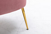 Pink velvet accent chair with gold metal legs by La Spezia additional picture 3