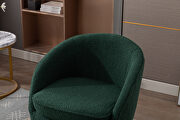 Dark green soft teddy fabric accent dining chair with shining electroplated chrome legs by La Spezia additional picture 5