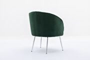 Dark green soft teddy fabric accent dining chair with shining electroplated chrome legs by La Spezia additional picture 9