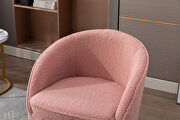 Pink soft teddy fabric accent dining chair with shining electroplated chrome legs by La Spezia additional picture 2