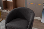 Dark gray soft teddy fabric accent dining chair with shining electroplated chrome legs by La Spezia additional picture 8