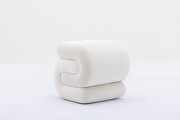 S-shape velvet fabric ottoman in white by La Spezia additional picture 2
