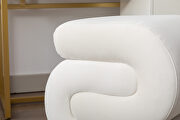 S-shape velvet fabric ottoman in white by La Spezia additional picture 6