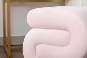 S-shape velvet fabric ottoman in llight pink by La Spezia additional picture 4