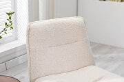 Modern teddy fabric accent armless chair in cream white by La Spezia additional picture 2
