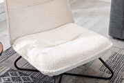 Modern teddy fabric accent armless chair in cream white by La Spezia additional picture 3