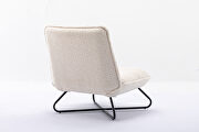 Modern teddy fabric accent armless chair in cream white by La Spezia additional picture 4