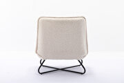 Modern teddy fabric accent armless chair in cream white by La Spezia additional picture 6