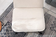 Modern teddy fabric accent armless chair in cream white by La Spezia additional picture 7