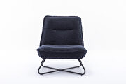 Modern teddy fabric accent armless chair in dark blue by La Spezia additional picture 2