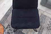 Modern teddy fabric accent armless chair in dark blue by La Spezia additional picture 3