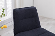 Modern teddy fabric accent armless chair in dark blue by La Spezia additional picture 5