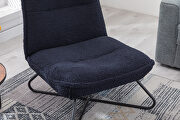 Modern teddy fabric accent armless chair in dark blue by La Spezia additional picture 7