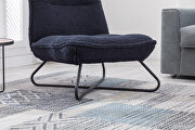 Modern teddy fabric accent armless chair in dark blue by La Spezia additional picture 9