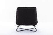 Modern teddy fabric accent armless chair in black by La Spezia additional picture 2