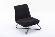 Modern teddy fabric accent armless chair in black by La Spezia additional picture 3