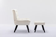 Modern soft teddy fabric material accent chair with ottoman in white by La Spezia additional picture 11
