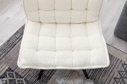 Modern soft teddy fabric material accent chair with ottoman in white by La Spezia additional picture 7