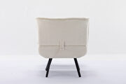 Modern soft teddy fabric material accent chair with ottoman in white by La Spezia additional picture 8