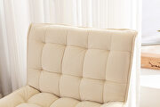 Modern soft white velvet fabric accent chair with ottoman by La Spezia additional picture 6