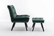 Modern soft dark green velvet fabric large accent chair with ottoman by La Spezia additional picture 2