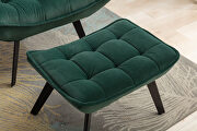 Modern soft dark green velvet fabric large accent chair with ottoman by La Spezia additional picture 3