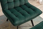 Modern soft dark green velvet fabric large accent chair with ottoman by La Spezia additional picture 5