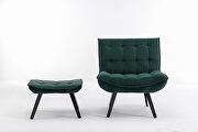 Modern soft dark green velvet fabric large accent chair with ottoman by La Spezia additional picture 7