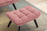 Modern soft pink velvet fabric large accent chair with ottoman by La Spezia additional picture 2