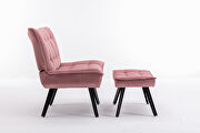 Modern soft pink velvet fabric large accent chair with ottoman by La Spezia additional picture 3