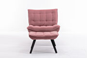 Modern soft pink velvet fabric large accent chair with ottoman by La Spezia additional picture 5