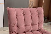 Modern soft pink velvet fabric large accent chair with ottoman by La Spezia additional picture 6