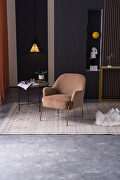 Modern new soft velvet material brown ergonomics accent chair living room additional photo 5 of 16
