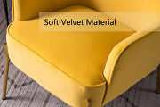 Modern new soft velvet material yellow ergonomics accent chair living room additional photo 3 of 15