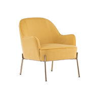 Modern new soft velvet material yellow ergonomics accent chair living room additional photo 4 of 15