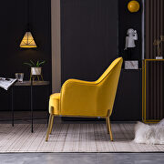 Modern new soft velvet material yellow ergonomics accent chair living room additional photo 5 of 15