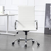 High back office chair home desk chair pu leather white by La Spezia additional picture 11