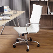 High back office chair home desk chair pu leather white by La Spezia additional picture 12