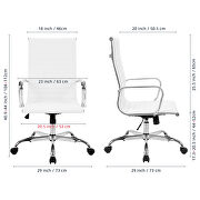 High back office chair home desk chair pu leather white by La Spezia additional picture 13
