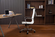 High back office chair home desk chair pu leather white additional photo 3 of 17