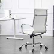 High back office chair home desk chair pu leather white additional photo 5 of 17