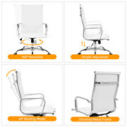High back office chair home desk chair pu leather white by La Spezia additional picture 8